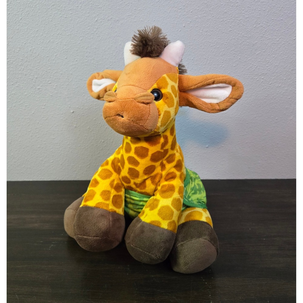 Melissa and Doug Plush Giraffe Stuffed Animal with Green Leaf Diaper Safari Toy
